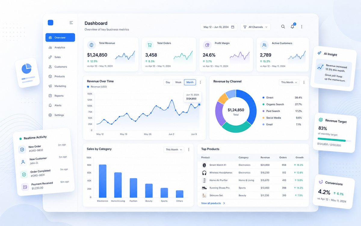 Dashboard example for Data Cleaning Services