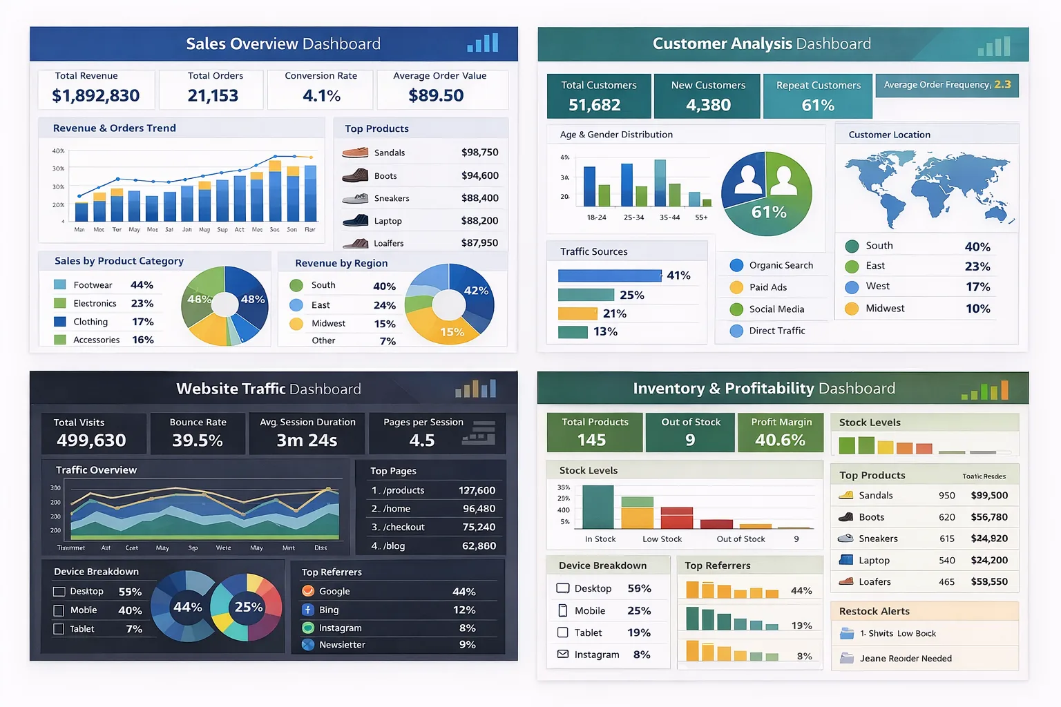 Customer & Sales Intelligence dashboard preview