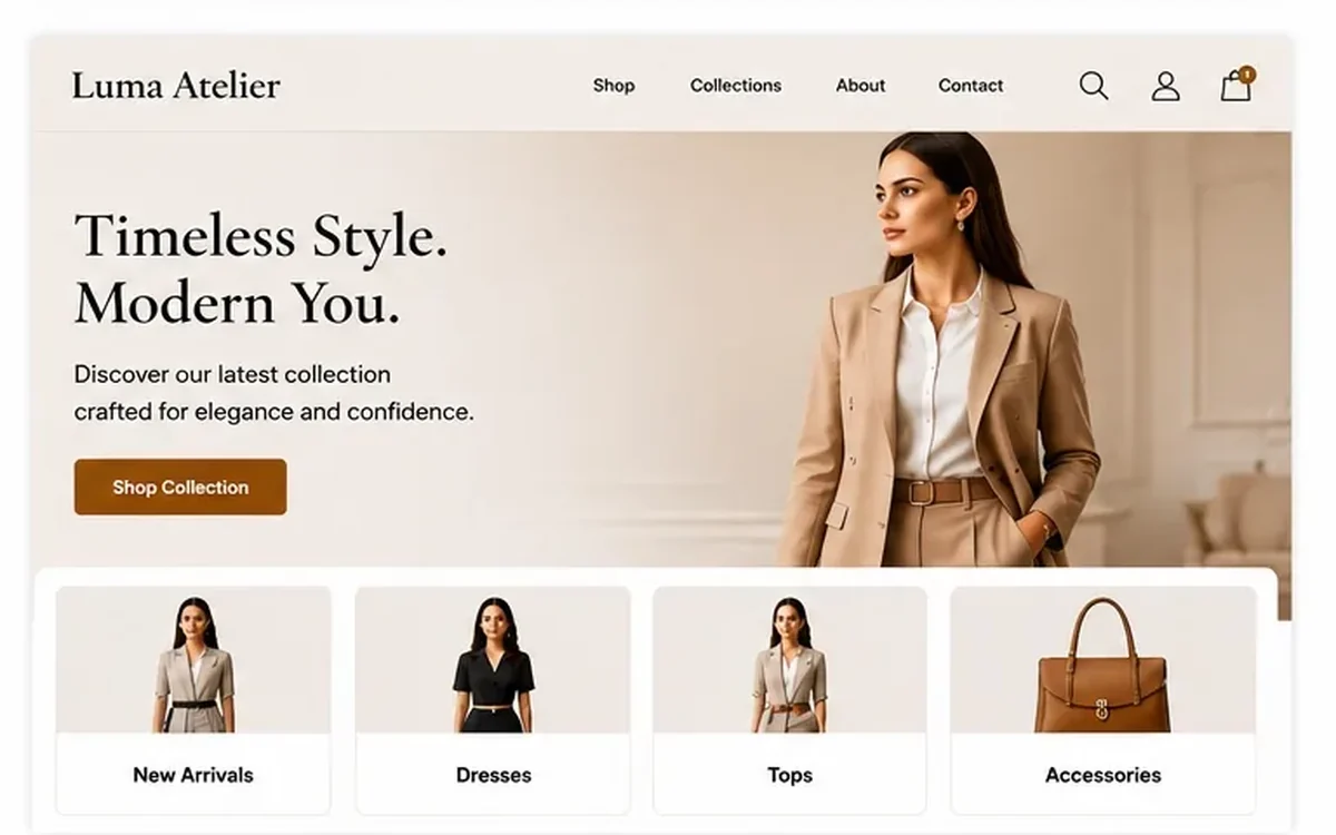 Luma Atelier fashion e-commerce website preview