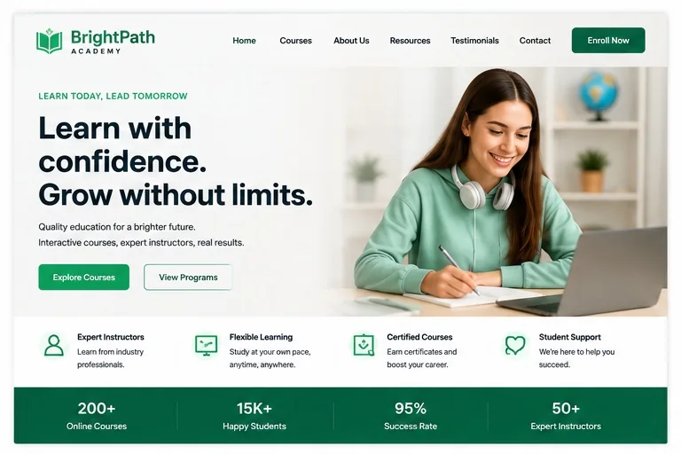 BrightPath Academy website preview