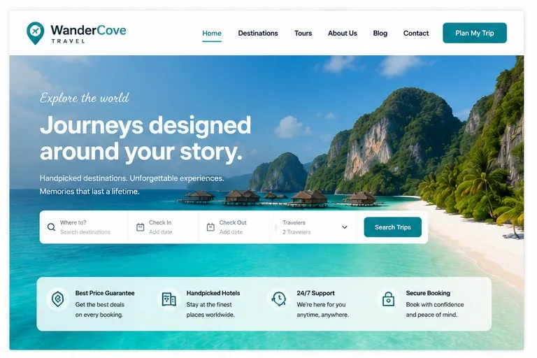 WanderCove website preview
