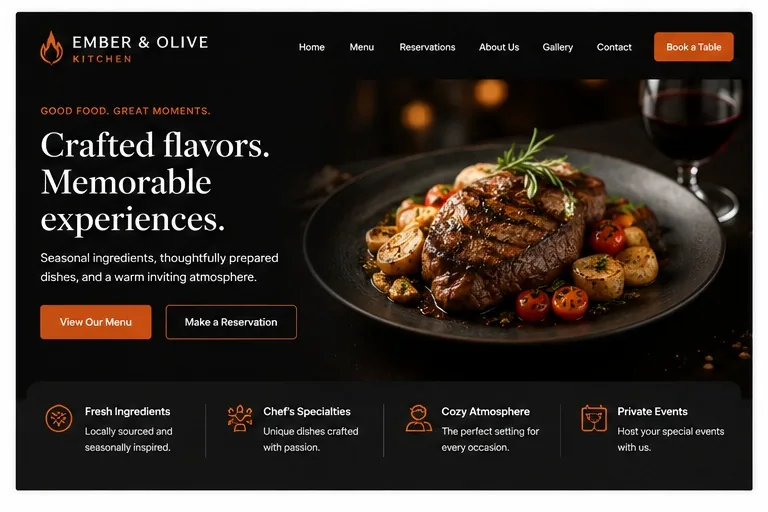 Ember & Olive website preview