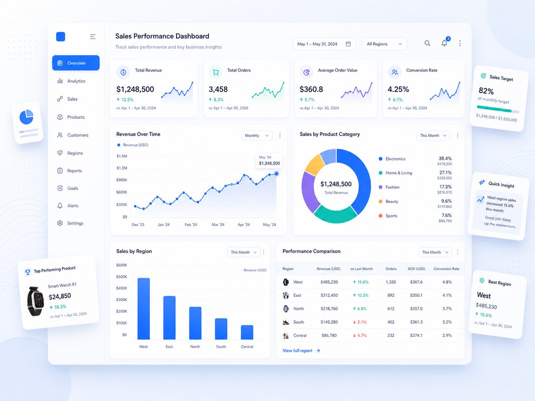 Sales performance dashboard